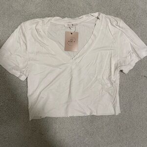 Olivaceous Cream V-Neck Top